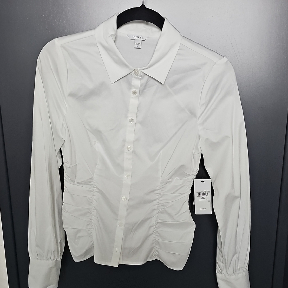 Guess Elegant White Button-Up Blouse